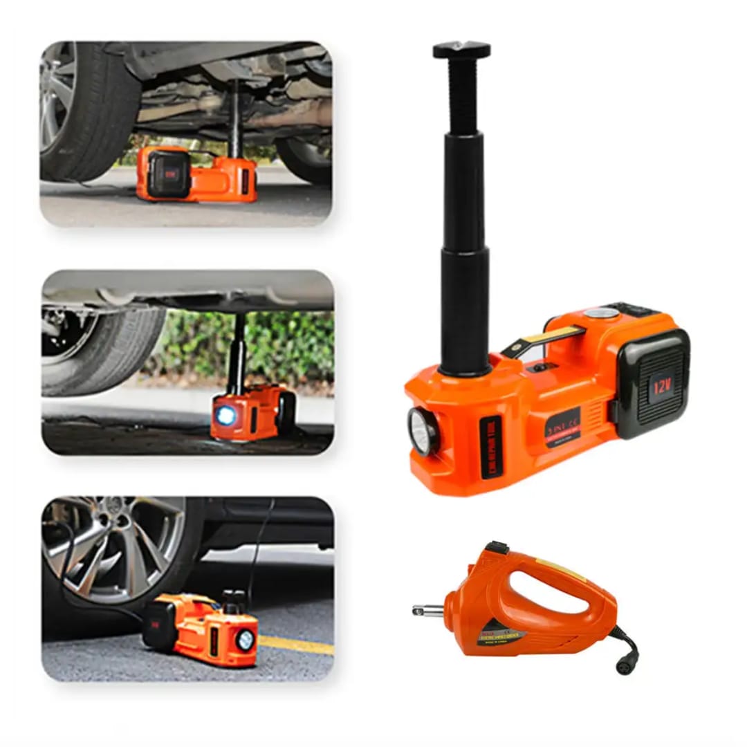 5-in-1 electric hydraulic car jack compatible with sedans, SUVs, pickups, and matatus